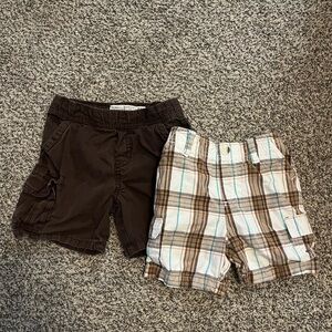 Kids Brown and Plaid Shorts Set